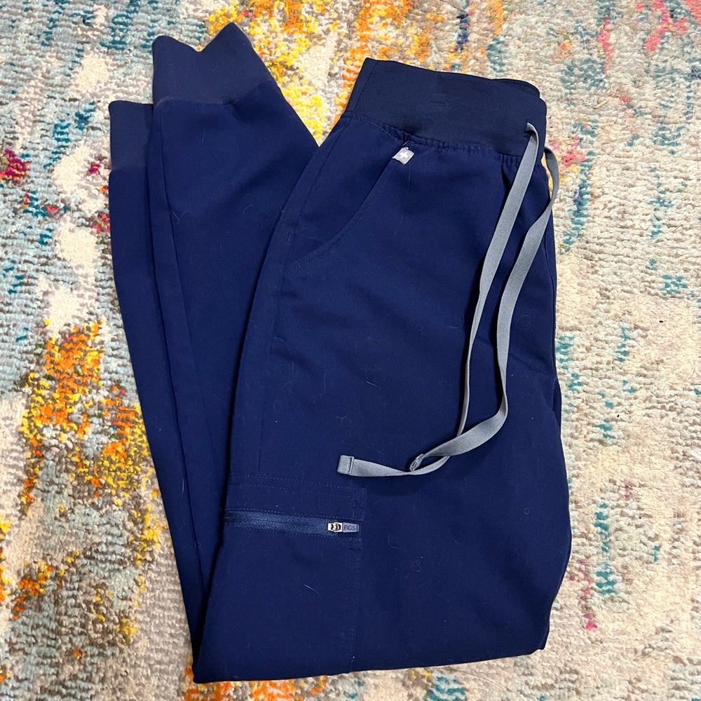 Figs XS Navy High Wasted Zamora Joggers